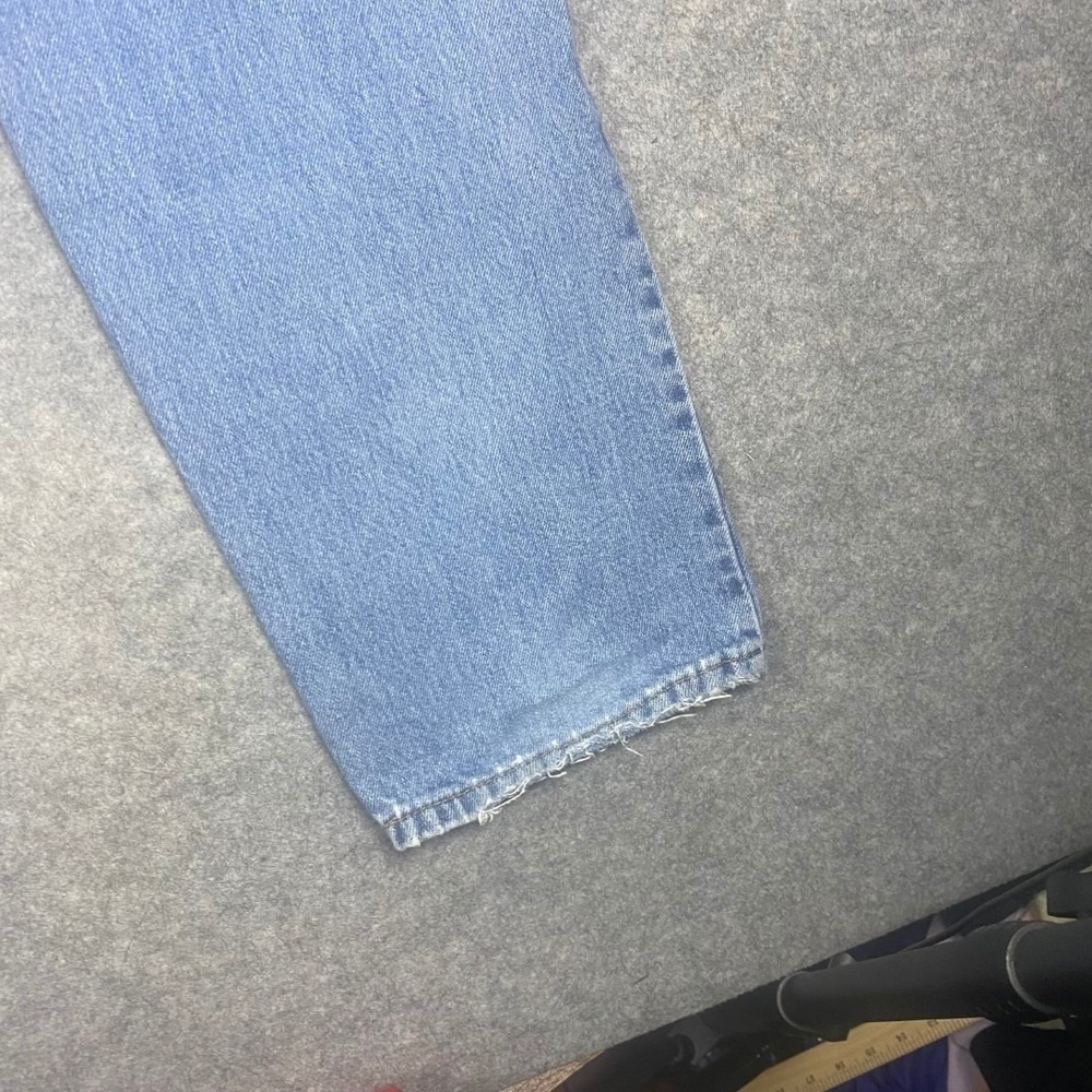 Levi Strauss 505 Mens W36 L32 Blue Denim Straight Fit Jeans Pants - Picture 6 of 12